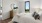 a bedroom with a large mirror