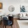 a living room with a couch and a table