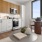 a kitchen with a table and chairs